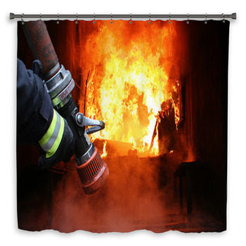 Firefighters  First In Last Custom Size Shower Curtain