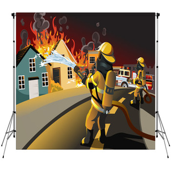 Firefighters Fleece Backdrop