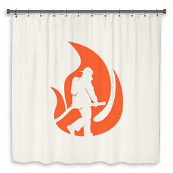 Fireman Vector Image Custom Size Shower Curtain