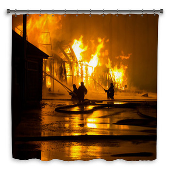 Firemen At Work Shower Curtain