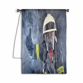 Firewoman In Fire Protection Suit Towel