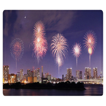 Fireworks Celebrating OverOdaiba, Tokyo Bath Mat