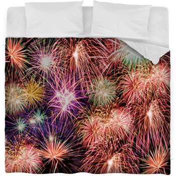 Fireworks Fleece Bed Blanket