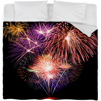 Fireworks Fleece Bed Blanket