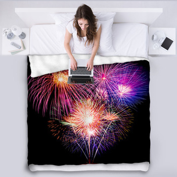 Fireworks Fleece Blanket