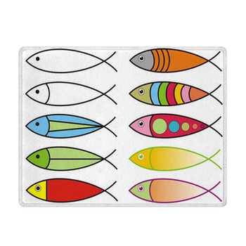 Fish Icons Bath Mat