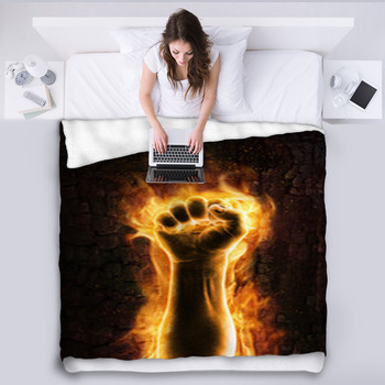 Fist Of Fire Fleece Blanket