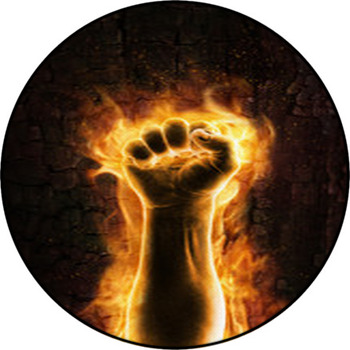 Fist Of Fire Round Rug