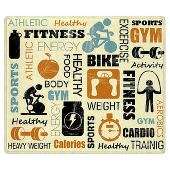 Fitness Pattern Bath Mat