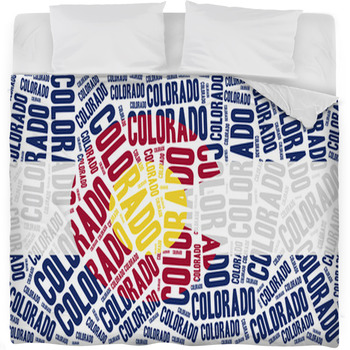 Flag Of American State Word Cloud Fleece Bed Blanket