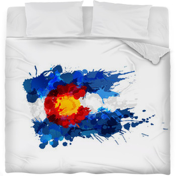 Flag Of Colorado Made Of Colorful Fleece Bed Blanket