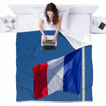 Flag Of France Fleece Bed Blanket