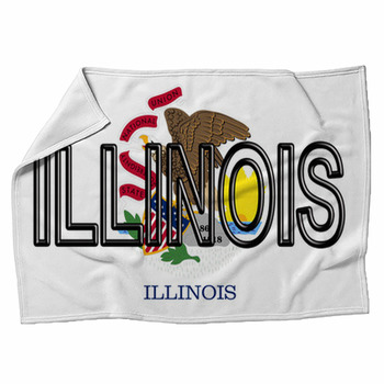 Flag Of Illinois Word Fleece Blanket