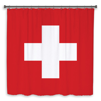 Flag Of Swiss Custom Size Shower Curtain