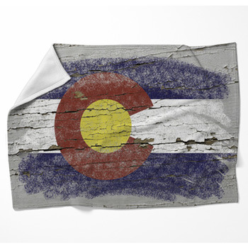 Flag Of Us State Of Colorado On Woven Throw Blanket