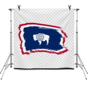 Flag Of Wyoming From Brush Strokes Fleece Backdrop