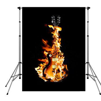 Flaming Guitar Pole Pocket Backdrop
