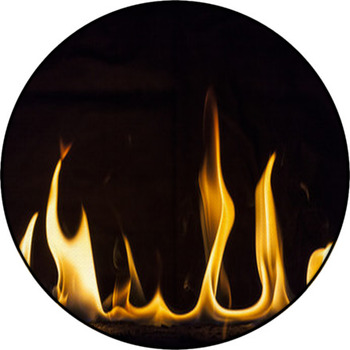 Flaming Log Round Rug