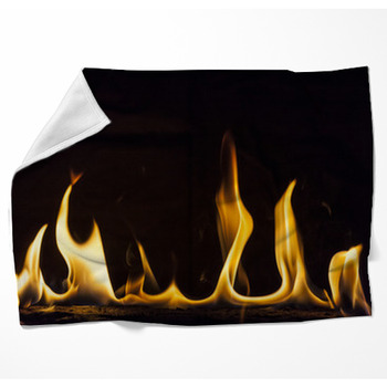 Flaming Log Woven Throw Blanket