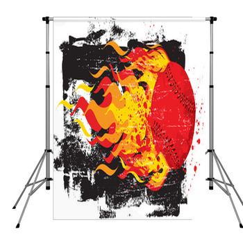Flaming Red Fastball Pole Pocket Backdrop