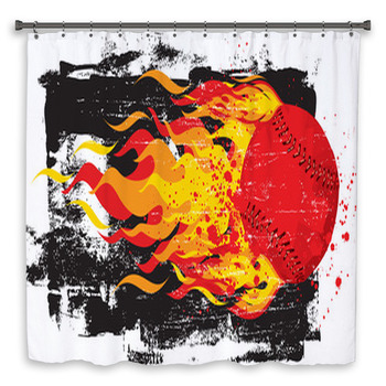 Flaming Red Fastball Shower Curtain