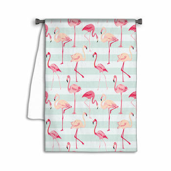Flamingo Bird Background Retro Seamless Pattern In  Towel