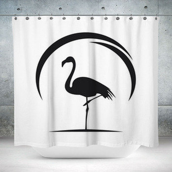 Flamingo Bird Icon Custom Size Shower Curtain