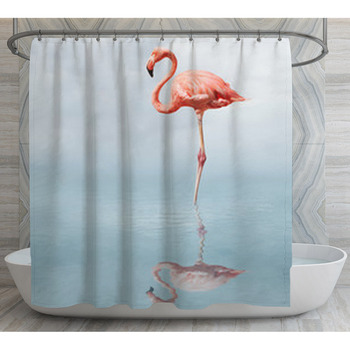 Flamingo In Pond Shower Curtain