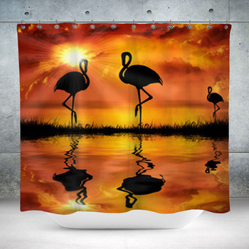 Flamingo On A Beautiful Custom Size Shower Curtain