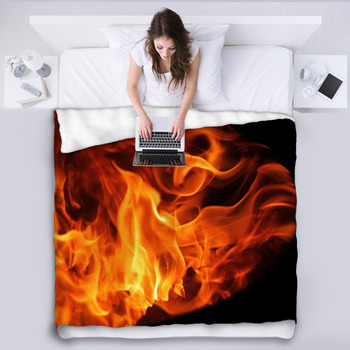 Flammen Feuer Fleece Blanket