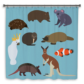 Flat Design Animals Of Australia Shower Curtain