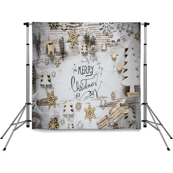 Flat Lay Christmas Decoration Pole Pocket Backdrop