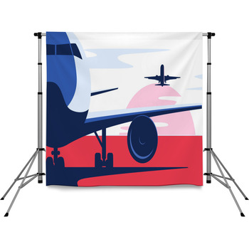 Flat Style Vector Illustration Of Pole Pocket Backdrop