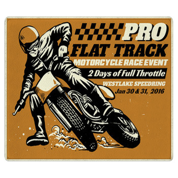 Flat Track Motorcycle Race Event Poster Area Rug