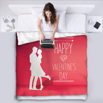 Valentines day Fleece Blanket Throws Free Personalization
