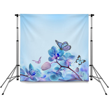 Floral Background Of Tropical Pole Pocket Backdrop