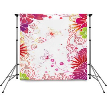 Floral Background Pole Pocket Backdrop