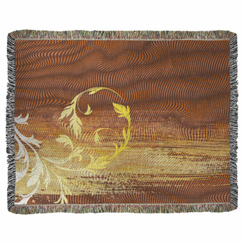 Floral Background Vector Woven Throw Blanket