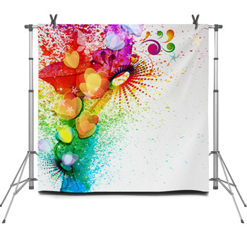 Floral Design Background. Fleece Backdrop