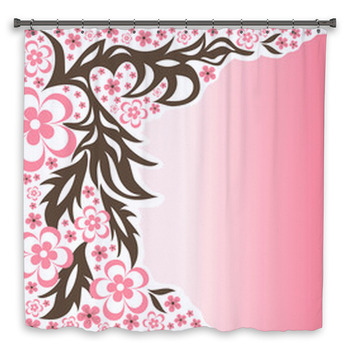 Floral Pink Background Custom Size Shower Curtain