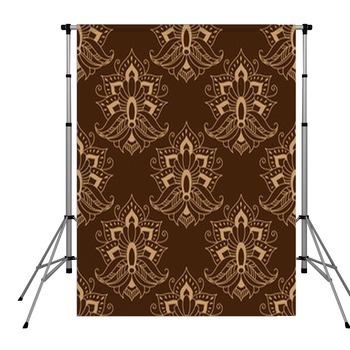 Floral Seamless Arabesque Pattern Pole Pocket Backdrop