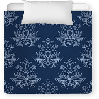 Floral Seamless Blue Paisley Pattern Toddler Duvet