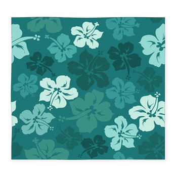 Floral Seamless Pattern Of Hibiscus Custom Size Floor Mat