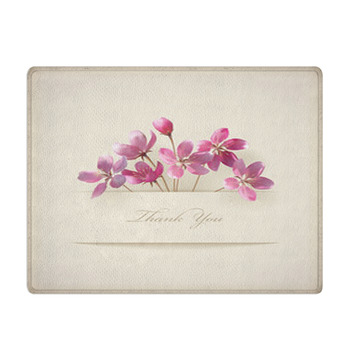 Floral Spring Vector 'Thank You' Pink Flowers Bath Mat