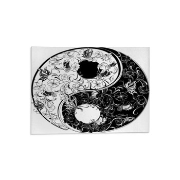 Yin Yang Area Rugs Custom Size Floor Mats, Yin Yang Rug Black And White Drawing