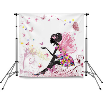 Flower Fairy In The Environment Of  Pole Pocket Backdrop