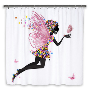 Flower Fairy With Butterfly Custom Size Shower Curtain