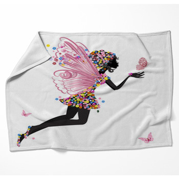 Flower Fairy With Butterfly Woven Throw Blanket