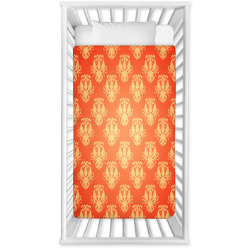 Flower Pattern In Old Style With A Baby Crib Comforter