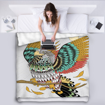 Flying Eagle Coloring Page Fleece Blanket